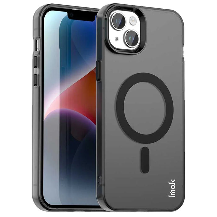 IMAK For iPhone 14 Plus Case Compatible with MagSafe Candy Color Anti Drop TPU + PET Back Cover - Black - 2