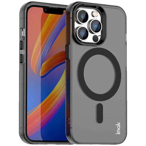 IMAK For iPhone 14 Pro Max Case Compatible with MagSafe Candy Color Anti Drop TPU + PET Back Cover - Black - 2