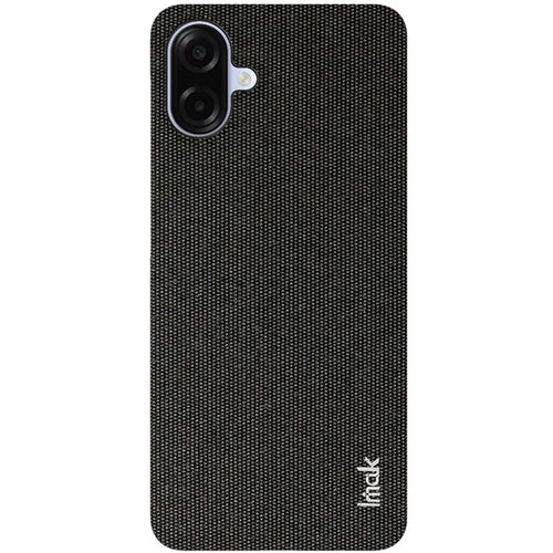 IMAK Ruiyi Series for Samsung Galaxy A07 4G Case Fabric Texture Leather + PC Phone Back Cover - Black - 1