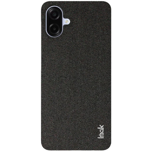 IMAK Ruiyi Series for Samsung Galaxy A07 4G Case Fabric Texture Leather + PC Phone Back Cover - Black - 1