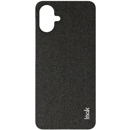 IMAK Ruiyi Series for Samsung Galaxy A07 4G Case Fabric Texture Leather + PC Phone Back Cover - Black - 2