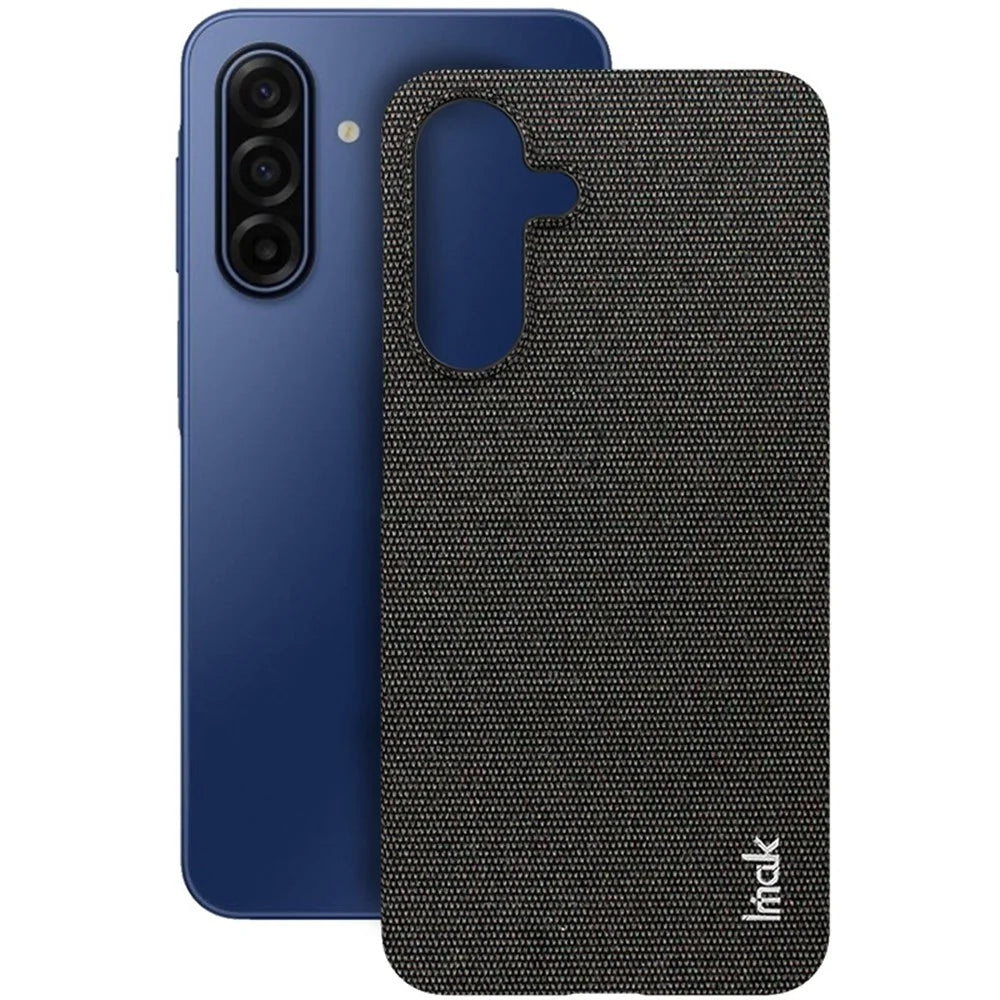 IMAK Ruiyi Series for Samsung Galaxy A17 5G / A17 4G Case Fabric Texture Leather + PC Phone Back Cover - Black - 3