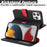 For iPhone 13 Pro Stand Case Litchi Texture Genuine Cow Leather Wallet Phone Cover RFID Blocking - Black / Red - 7