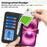 For iPhone 16 Plus Stand Case Litchi Texture Genuine Cow Leather Wallet Phone Cover RFID Blocking - Black - 6