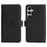 For Samsung Galaxy S25 Stand Case Litchi Texture Genuine Cow Leather Wallet Phone Cover RFID Blocking -  Black / Red - 1