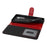 For Samsung Galaxy S25 Stand Case Litchi Texture Genuine Cow Leather Wallet Phone Cover RFID Blocking -  Black / Red - 5