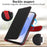 For Samsung Galaxy S25 Stand Case Litchi Texture Genuine Cow Leather Wallet Phone Cover RFID Blocking -  Black / Red - 6