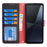 For Sony Xperia 10 VI Stand Case Litchi Texture Genuine Cow Leather Wallet Phone Cover RFID Blocking - Black / Red - 2