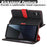 For Sony Xperia 10 VI Stand Case Litchi Texture Genuine Cow Leather Wallet Phone Cover RFID Blocking - Black / Red - 7