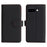 For Google Pixel 9a Stand Case Litchi Texture Genuine Cow Leather Wallet Phone Cover RFID Blocking - Black / Red - 1