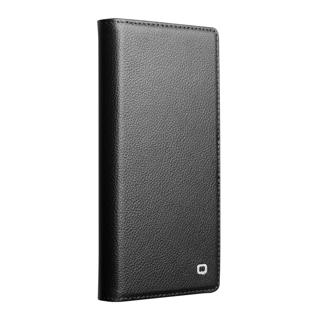 QIALINO For iPhone 17 Pro Case Compatible with MagSafe Detachable Genuine Cow Leather Wallet Phone Cover - Black - 5