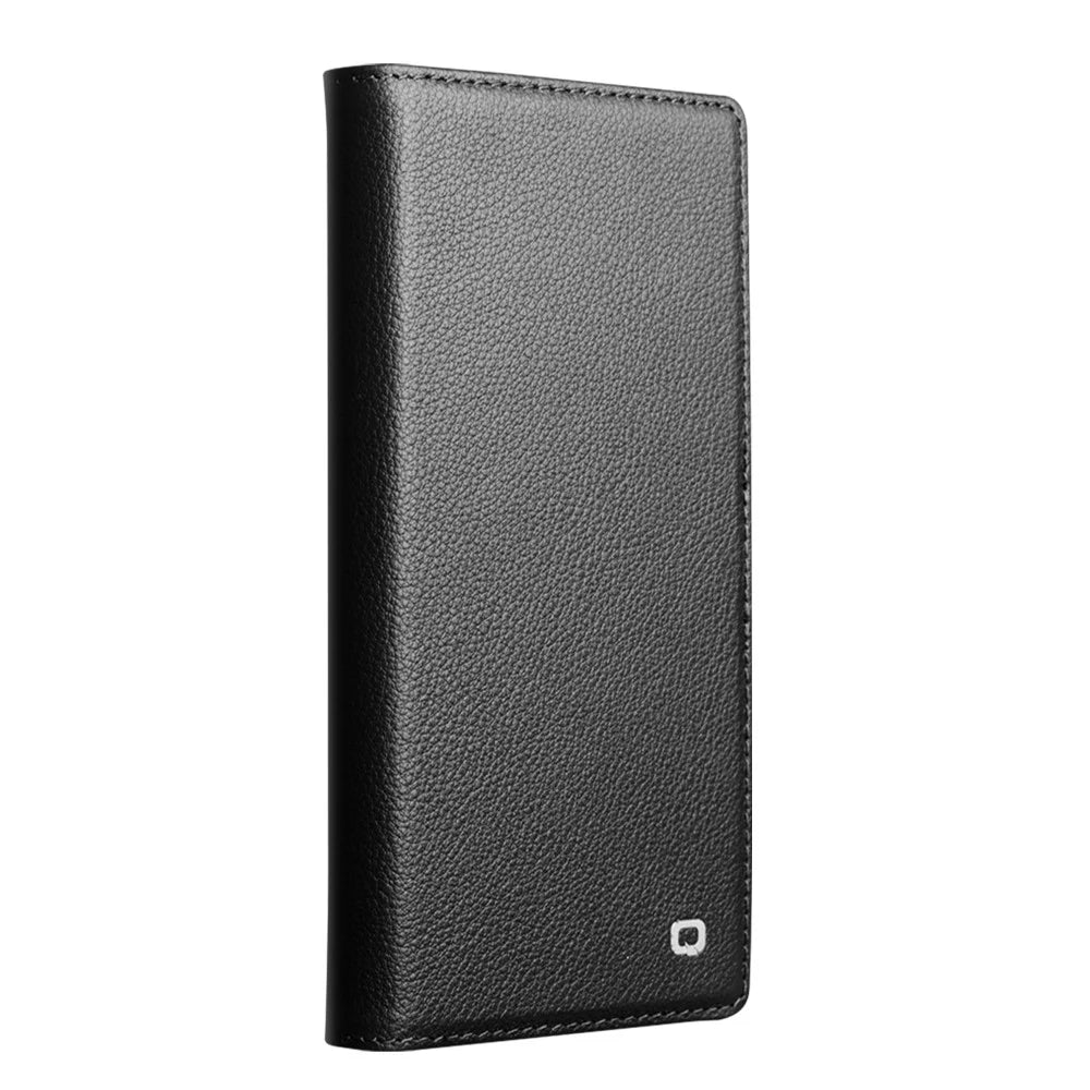 QIALINO For iPhone Air Case Compatible with MagSafe Detachable Genuine Cow Leather Wallet Phone Cover - Black - 5