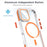 For iPhone 17 Magnetic Case TPU Acrylic Clear Phone Back Cover with Lens Protector Kickstand - Orange - 3