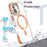 For iPhone 17 Magnetic Case TPU Acrylic Clear Phone Back Cover with Lens Protector Kickstand - Orange - 4