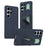 For Samsung Galaxy S25 Ultra Case Customizable Smart Key Control Wristband Kickstand PC + Silicone Phone Cover - Sapphire - 1