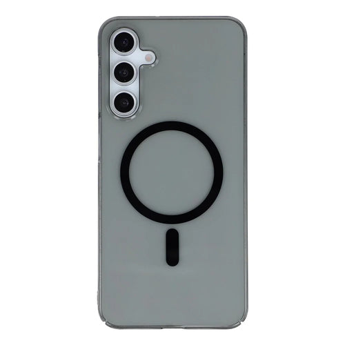 For Samsung Galaxy A35 5G Crystal Clear Magnetic Case Hard PC Phone Cover - Transparent Black - 1