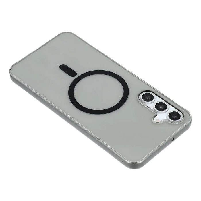 For Samsung Galaxy A24 5G Crystal Clear Magnetic Case Hard PC Phone Cover - Transparent Black - 5