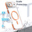 For iPhone Air Magnetic Case TPU Acrylic Clear Phone Back Cover with Lens Protector Kickstand - Orange - 4