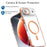 For iPhone Air Magnetic Case TPU Acrylic Clear Phone Back Cover with Lens Protector Kickstand - Orange - 5
