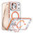 For iPhone 18 Pro / 17  Pro Magnetic Case TPU Acrylic Clear Phone Back Cover with Lens Protector Kickstand - Orange - 1