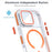 For iPhone 18 Pro / 17  Pro Magnetic Case TPU Acrylic Clear Phone Back Cover with Lens Protector Kickstand - Orange - 3