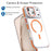 For iPhone 18 Pro / 17  Pro Magnetic Case TPU Acrylic Clear Phone Back Cover with Lens Protector Kickstand - Orange - 5