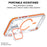 For iPhone 18 Pro Max / 17 Pro Max Magnetic Case TPU Acrylic Clear Phone Back Cover with Lens Protector Kickstand - Orange - 2