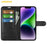 AMORUS For iPhone 15 Wallet Case Litchi Texture Shockproof Leather Flip Stand Phone Cover - Black - 2