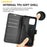 AMORUS For iPhone 15 Plus Wallet Case Litchi Texture Shockproof Leather Flip Stand Phone Cover - Black - 7