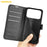 AMORUS For iPhone 18 Pro Max / 17 Pro Max Wallet Case Litchi Texture Shockproof Leather Flip Stand Phone Cover - Black - 4