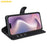 AMORUS For iPhone 16 Wallet Case Litchi Texture Shockproof Leather Flip Stand Phone Cover - Black - 3