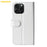AMORUS For iPhone 16 Pro Wallet Case Litchi Texture Shockproof Leather Flip Stand Phone Cover - White - 6