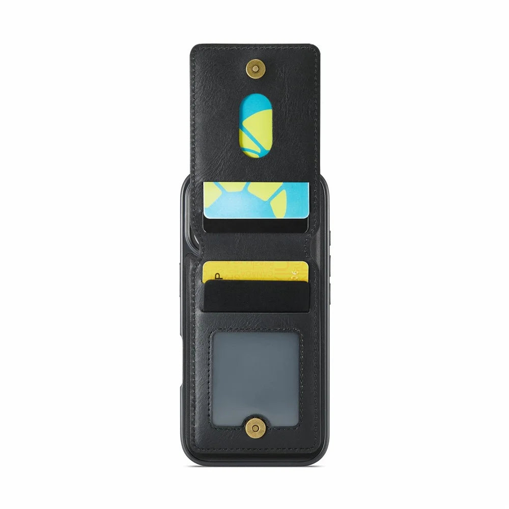MAGKING K1 Series For iPhone 17 Magnetic Case PC + TPU + PU Phone Cover with Card Holder - Black - 2