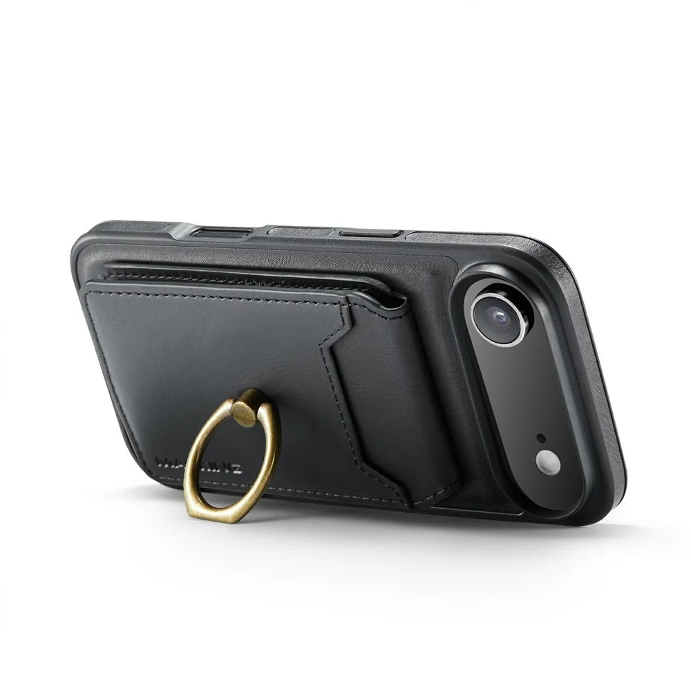 MAGKING K1 Series For iPhone Air Magnetic Case PC + TPU + PU Phone Cover with Card Holder - Black - 3