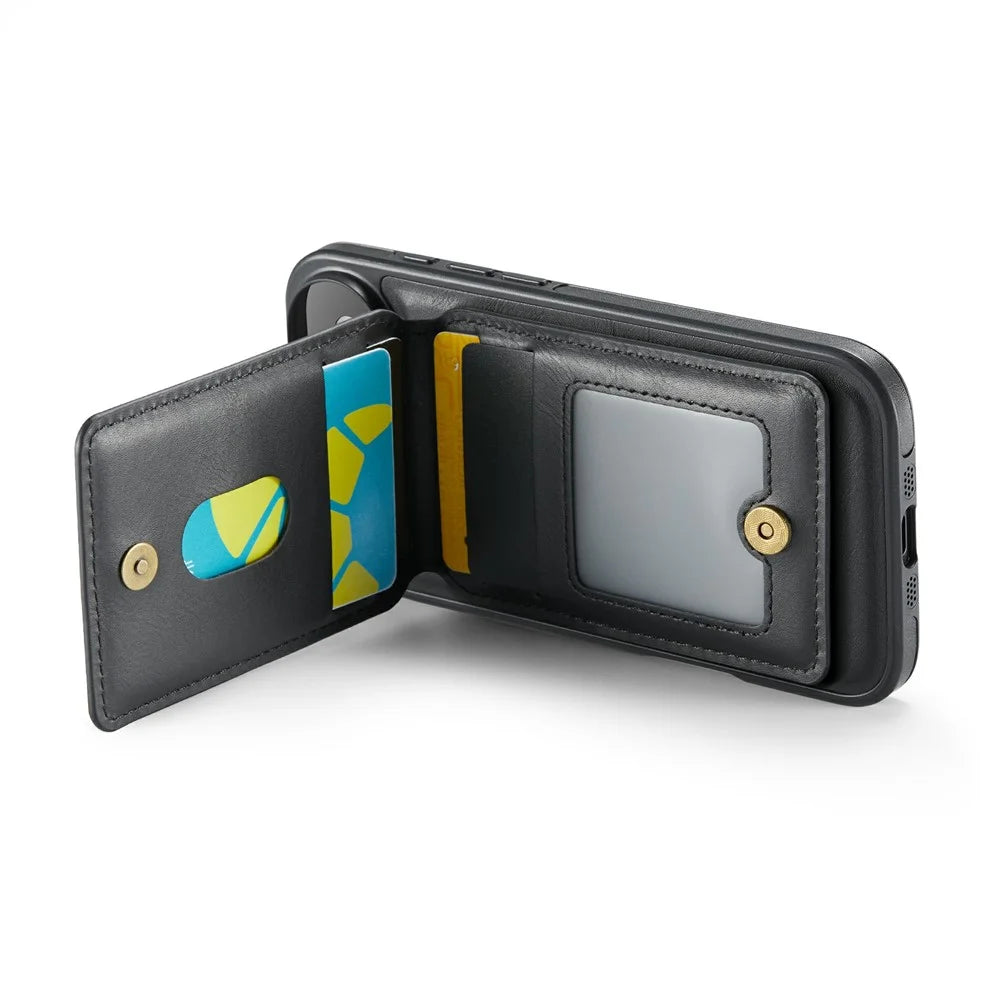MAGKING K1 Series For iPhone Air Magnetic Case PC + TPU + PU Phone Cover with Card Holder - Black - 6