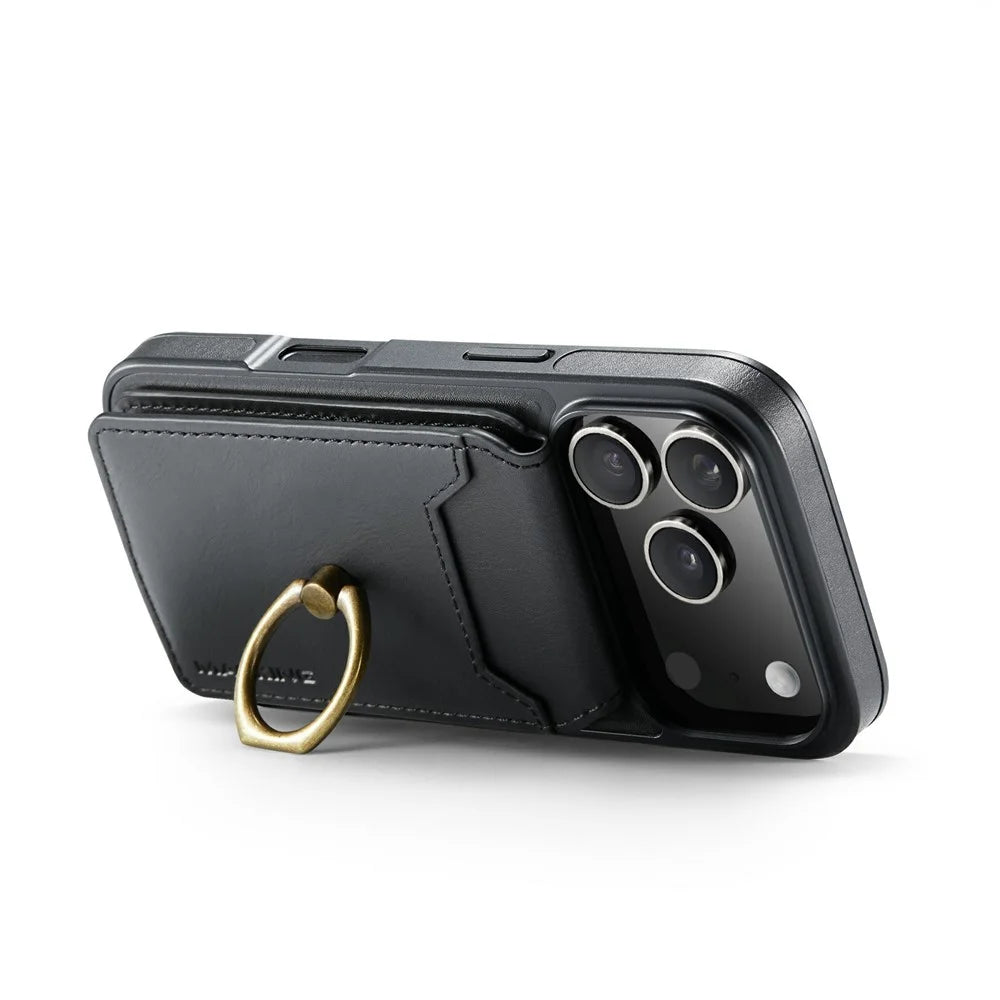 MAGKING K1 Series For iPhone 18 Pro Max / 17 Pro Max Magnetic Case PC + TPU + PU Phone Cover with Card Holder - Black - 3