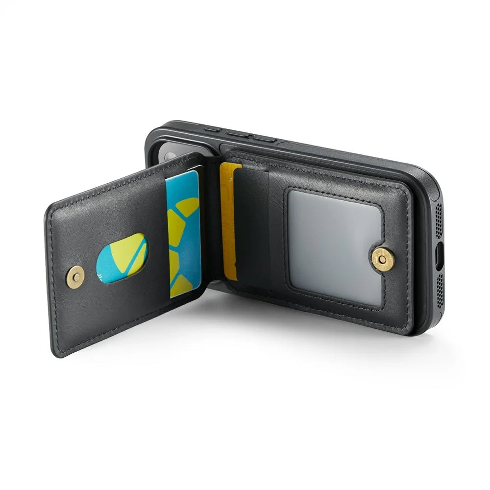 MAGKING K1 Series For iPhone 18 Pro Max / 17 Pro Max Magnetic Case PC + TPU + PU Phone Cover with Card Holder - Black - 6