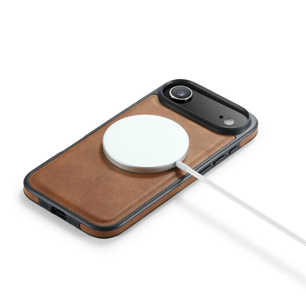 MAGKING K1 Series For iPhone Air Magnetic Case PC + TPU + PU Leather Phone Cover - Brown - 7
