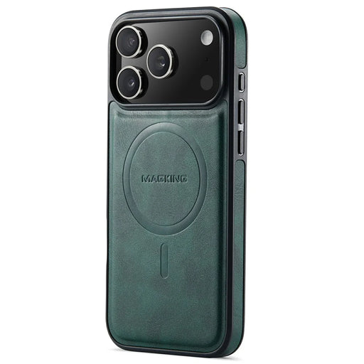 MAGKING K1 Series For iPhone 18 Pro / 17 Pro Magnetic Case PC + TPU + PU Leather Phone Cover - Green - 1
