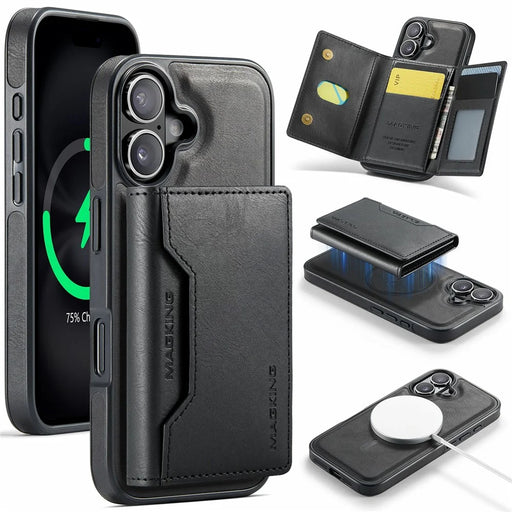 MAGKING K2 Series For iPhone 17 Case Compatible with MagSafe PC + TPU + PU Phone Cover - Black - 1