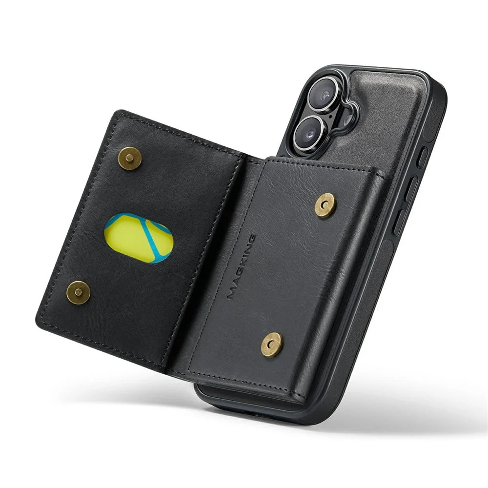MAGKING K2 Series For iPhone 17 Case Compatible with MagSafe PC + TPU + PU Phone Cover - Black - 3