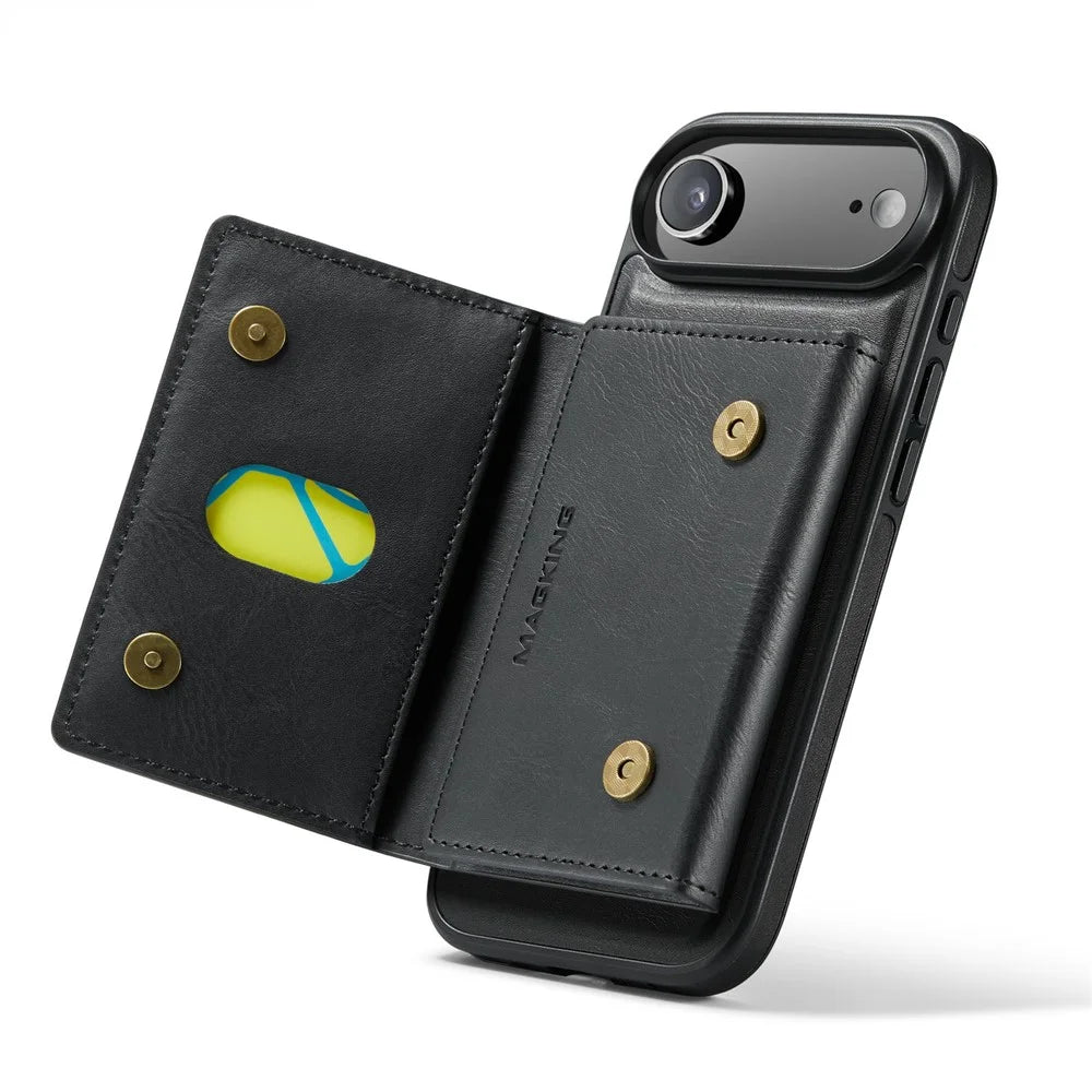 MAGKING K2 Series For iPhone Air Case Compatible with MagSafe PC + TPU + PU Phone Cover - Black - 3