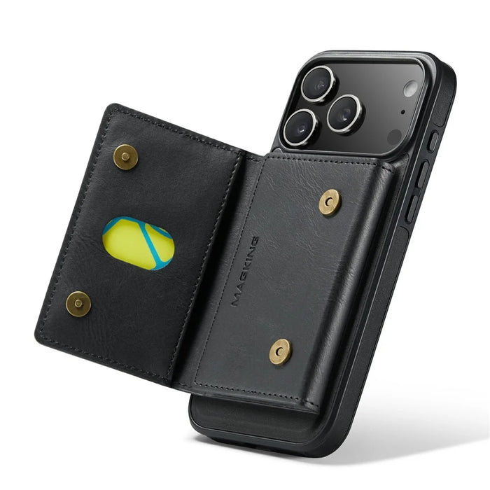 MAGKING K2 Series For iPhone 18 Pro Max / 17 Pro Max Case Compatible with MagSafe PC + TPU + PU Phone Cover - Black - 3