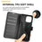 AMORUS For iPhone 14 Pro Max Wallet Case Litchi Texture Shockproof Leather Flip Stand Phone Cover - Black - 6