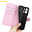 AMORUS For OnePlus 13T 5G Wallet Case Litchi Texture Shockproof Leather Flip Stand Phone Cover - Pink - 4
