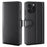AMORUS For iPhone 16 Pro Max Stand Cases Calf Texture Genuine Split Leather Wallet Phone Cover - Black - 1