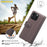 AMORUS For iPhone 16 Pro Max Stand Cases Calf Texture Genuine Split Leather Wallet Phone Cover - Black - 6