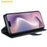 AMORUS For iPhone 16 Stand Cases Calf Texture Genuine Split Leather Wallet Phone Cover - Black - 3