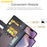 AMORUS For iPhone 16 Stand Cases Calf Texture Genuine Split Leather Wallet Phone Cover - Black - 4