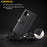 AMORUS For iPhone 16 Stand Cases Calf Texture Genuine Split Leather Wallet Phone Cover - Black - 6